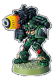 A Dark Angels Space Marine with a Plasma Cannon