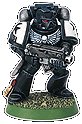 A Space Marine from the Black Templar Chapter